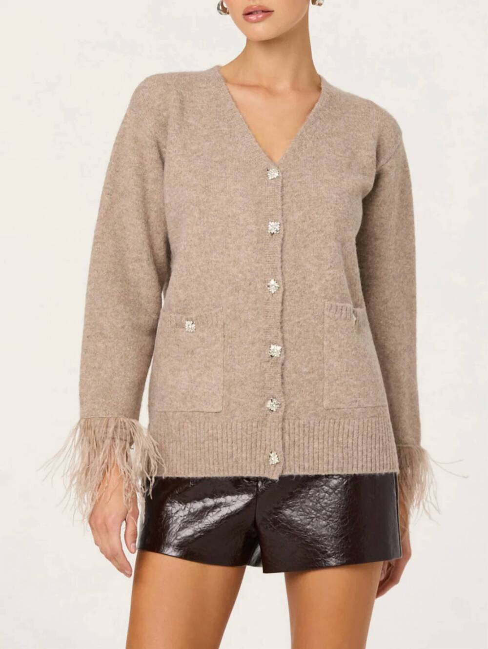 NEW ASTR grie cardigan in beige